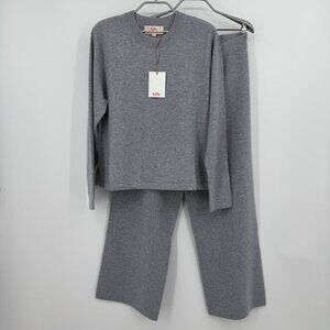Kilte Collection Long Sleeve Liz Tee & Pants Set in Earl Grey size M/L Women's